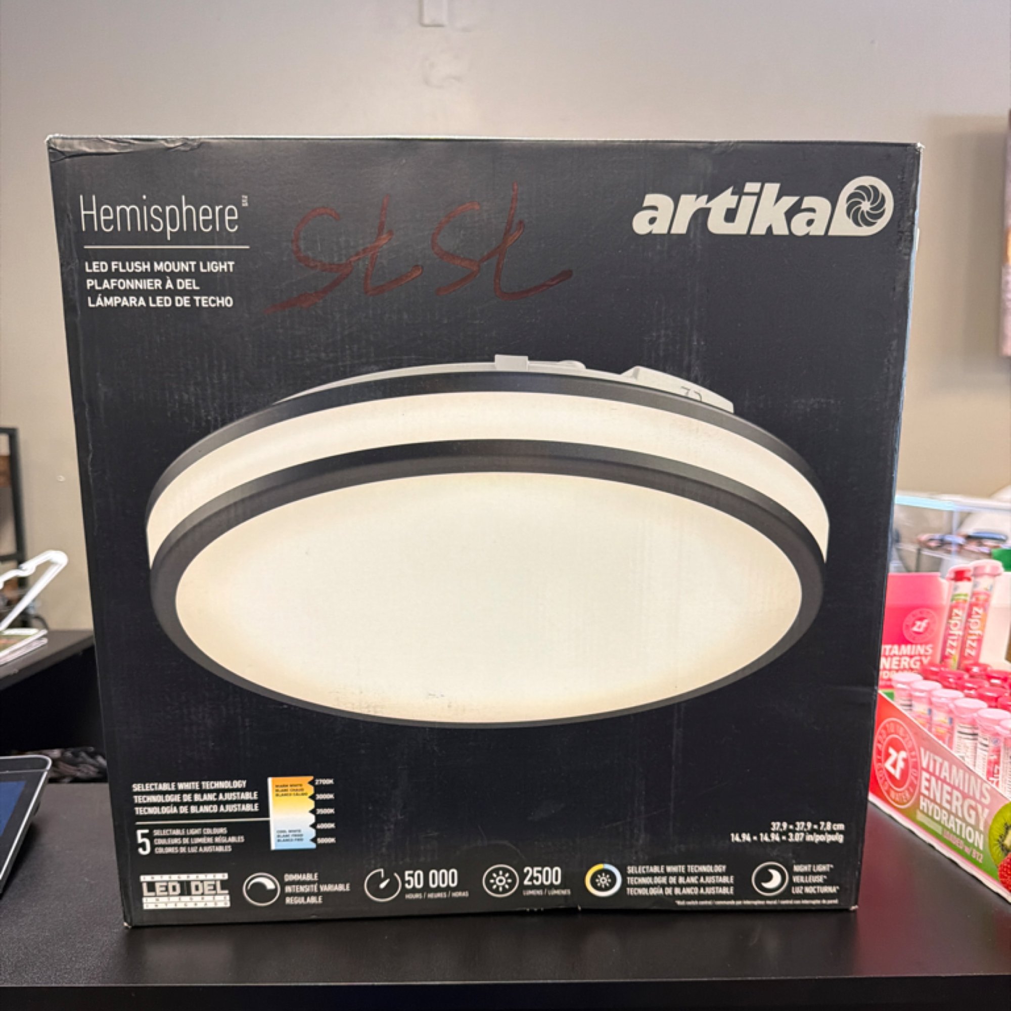 Artika Hemisphere LED Flush Mount Ceiling Light, 14.94 x 14.94 x 3.07 inches, Dimmable, 2500 Lumens
