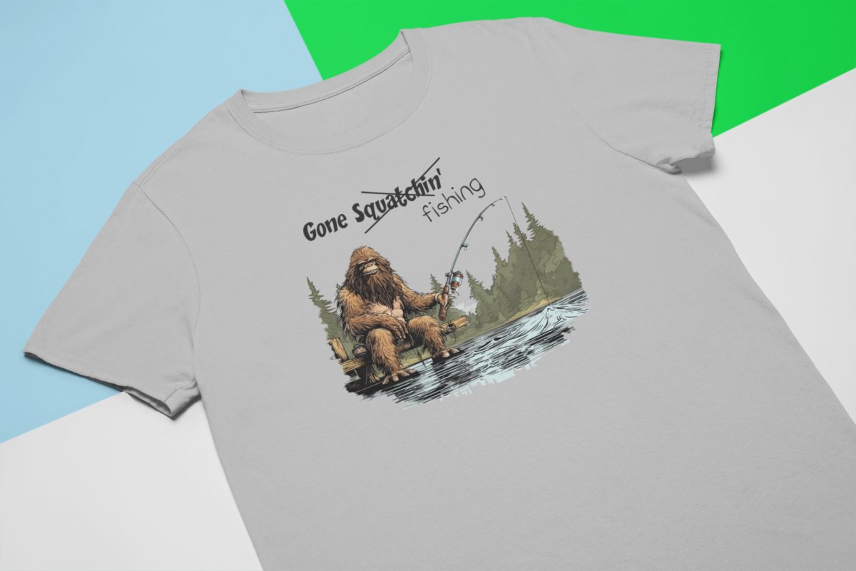 Bigfoot fishing t-shirt - Keepin' it reel w/your location: Sport grey, LG