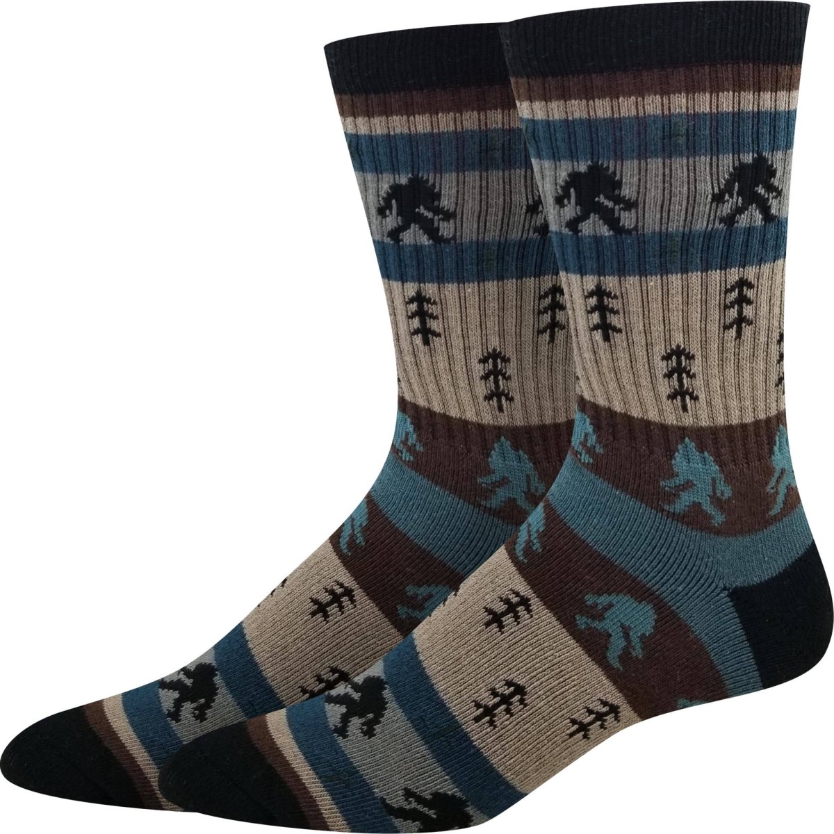 Bigfoot Stripe Socks: Blue