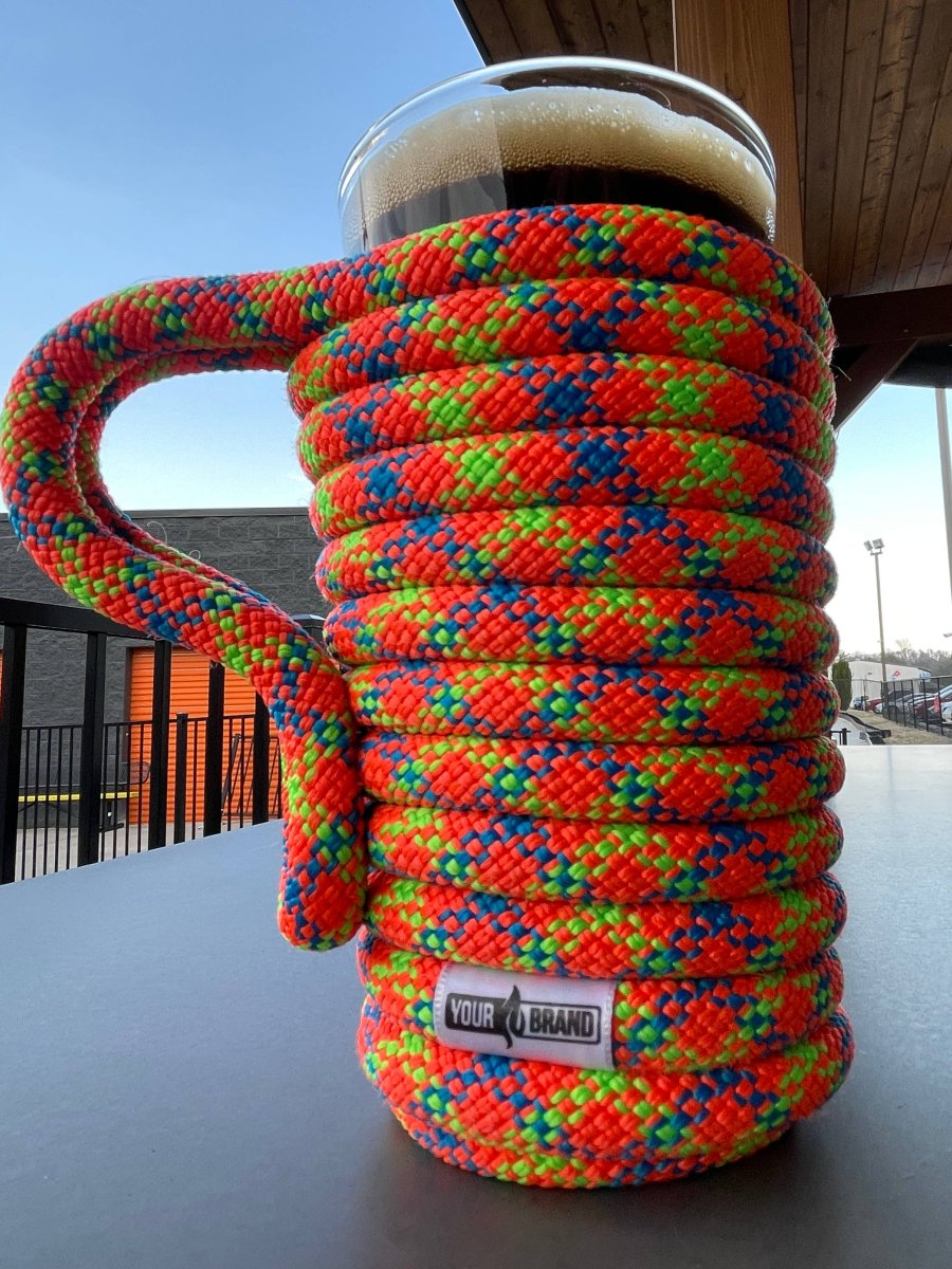 Custom Tag Upcycled Rope Cozies!: Jar