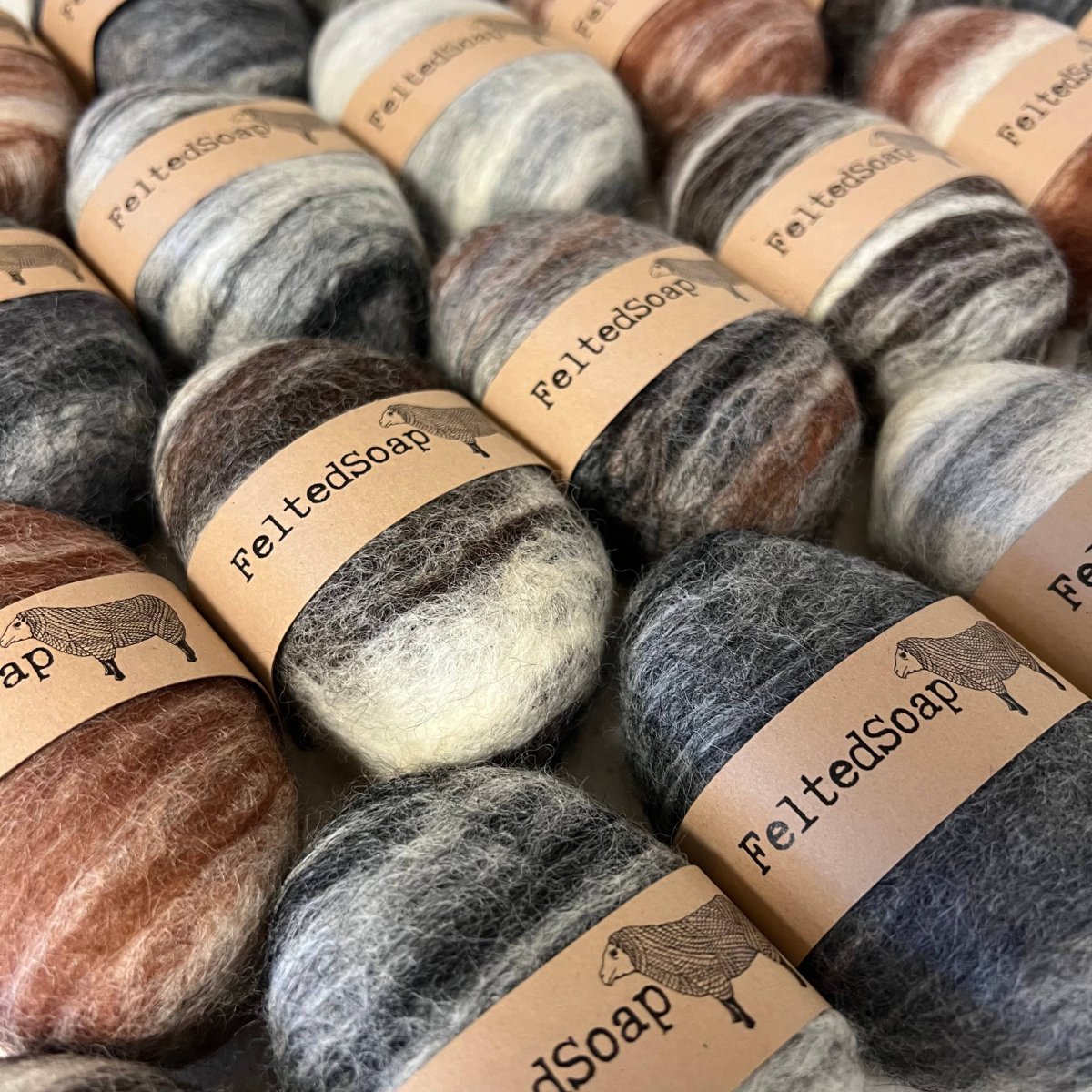 Felted Soap Natural Color Pack of 25 Individually Labeled