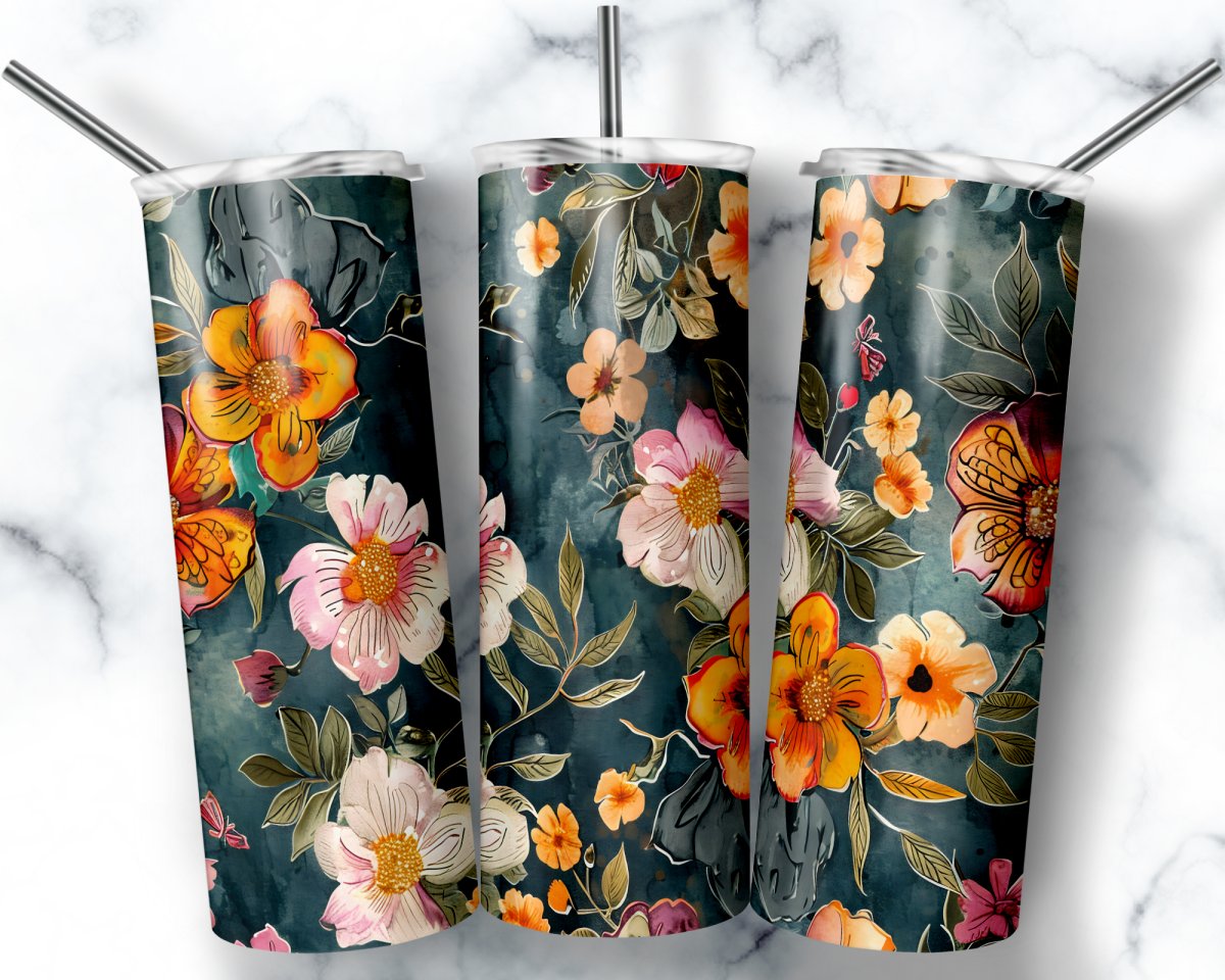 Floral Tumbler, Flower Tumbler, Cute Tumbler