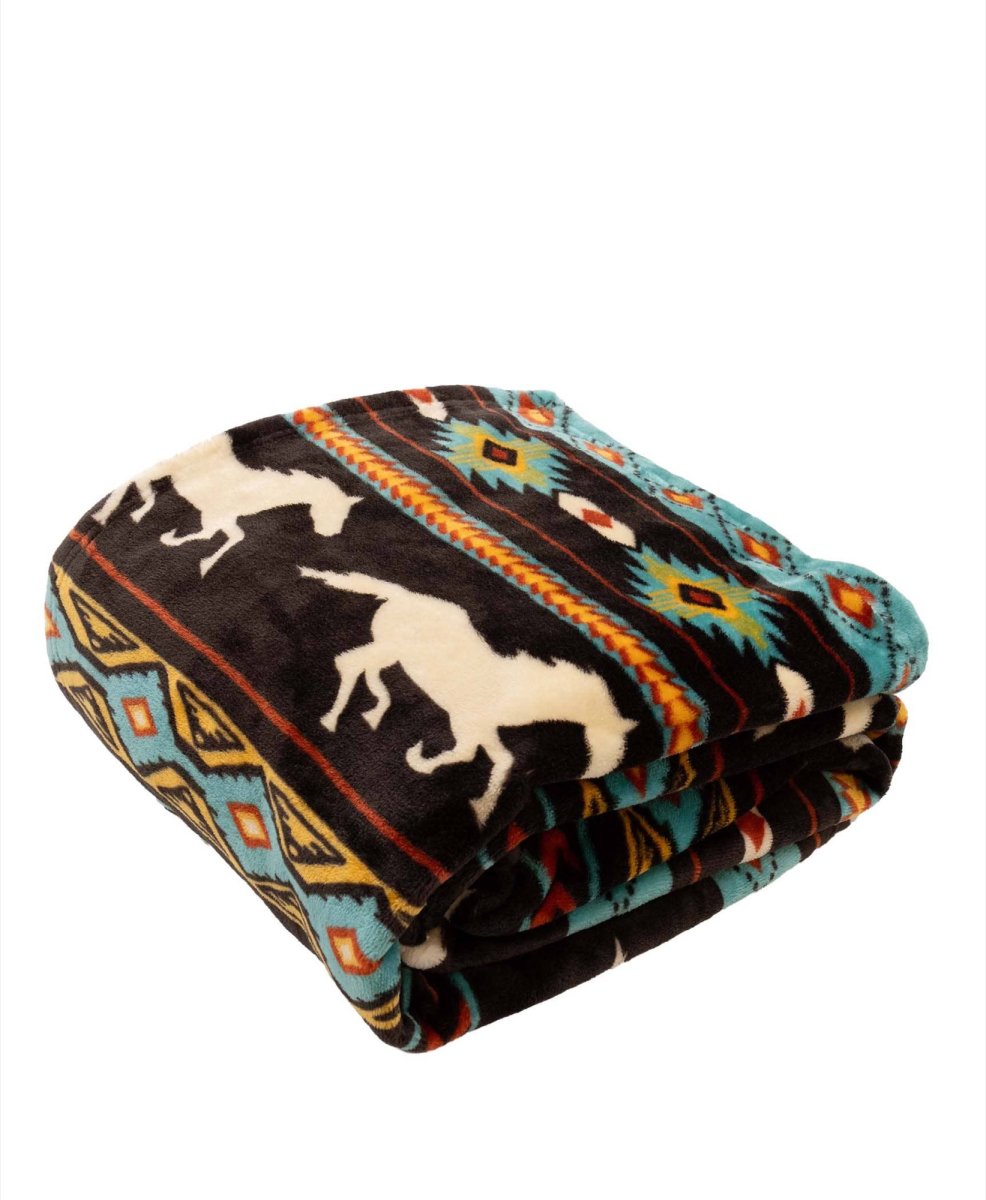 Horse Fair Isle Cloud Fleece Blanket