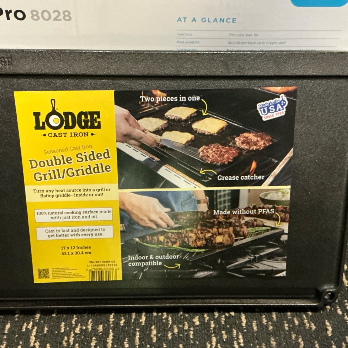 LODGE IRON GRILL/GRIDDLE