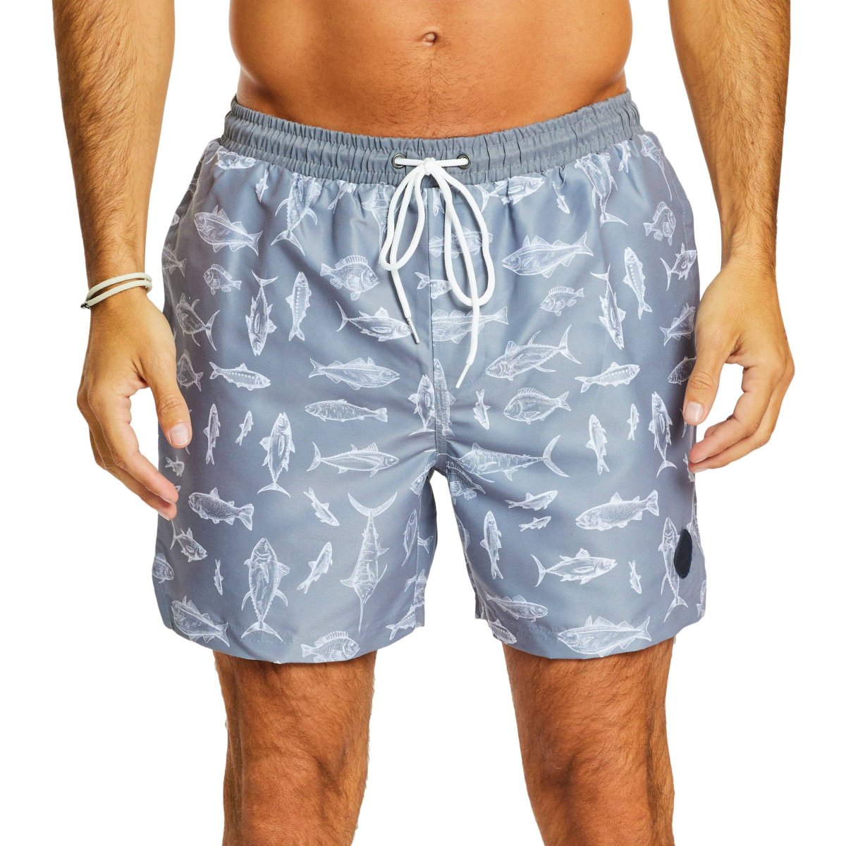 Off The Hook Swim Shorts: Gray, L