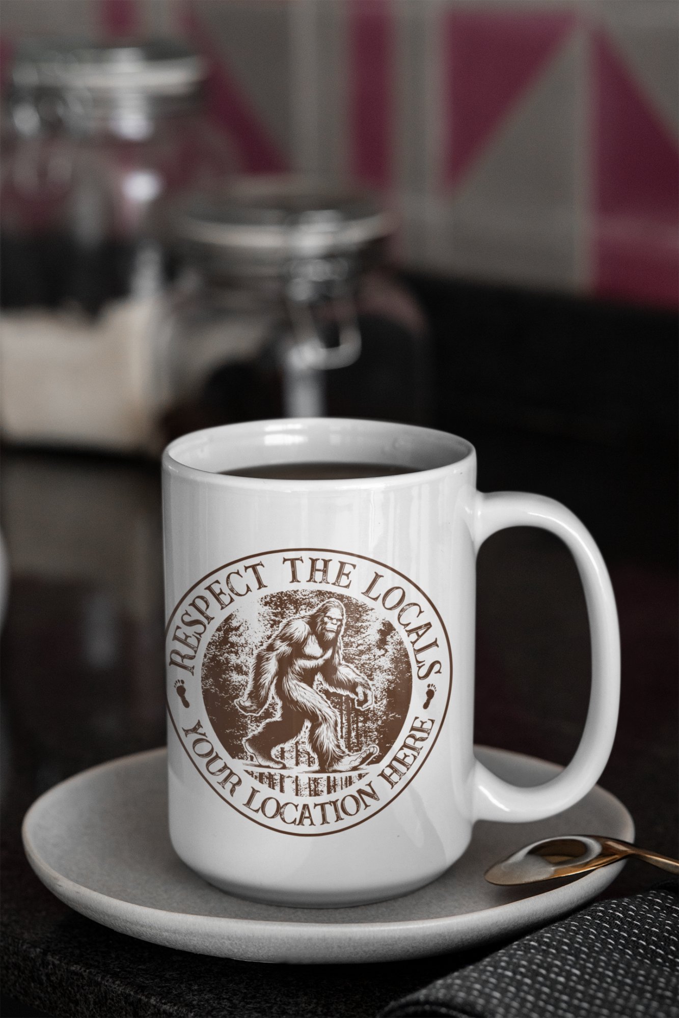 Respect the Locals - Bigfoot mug 15oz - custom location