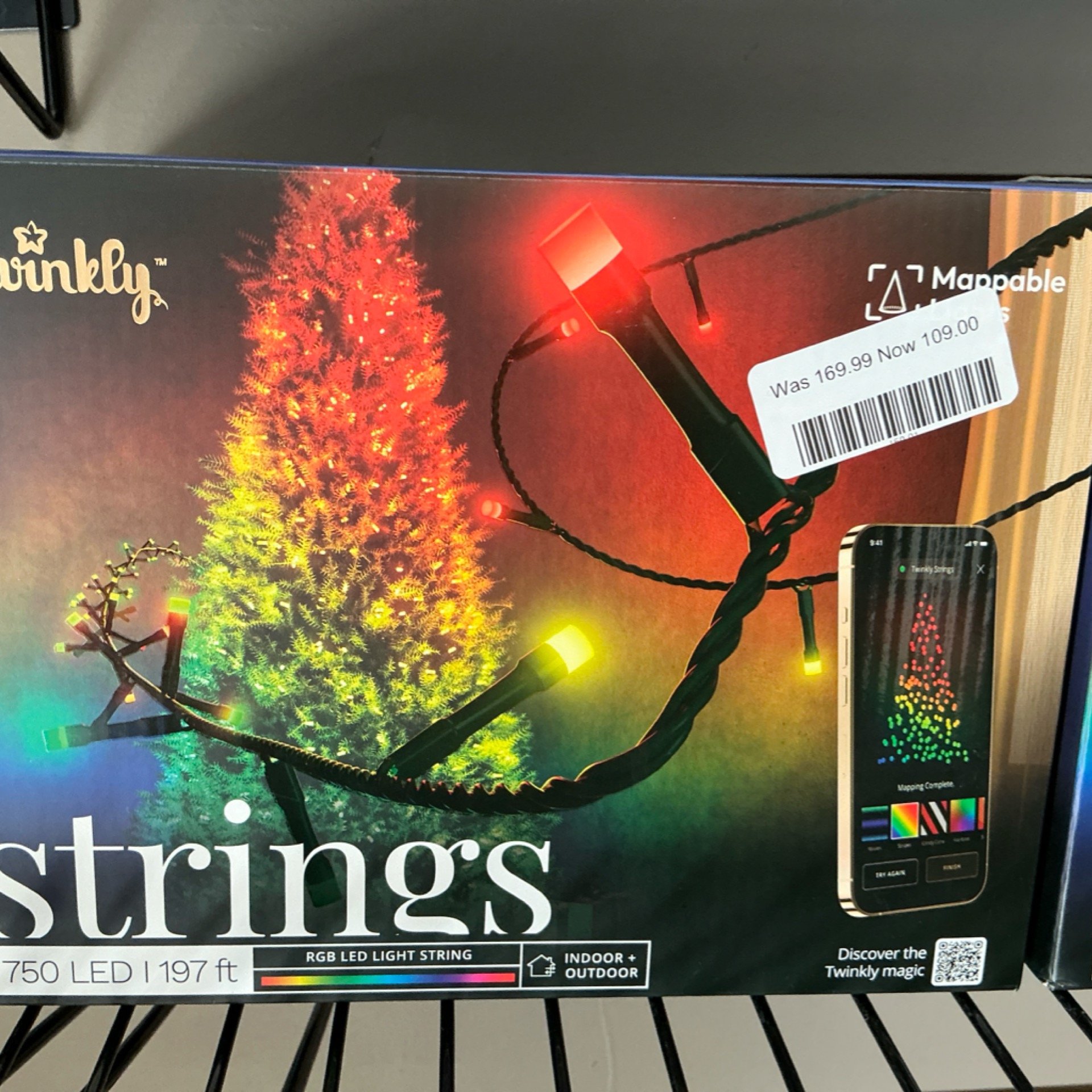 Twinkly Strings 750 LED RGB, Mappable LED Light Strip Outdoor and Indoor, Christmas Lights, Smart LED Lights, Mappable LEDs, Compatible with Alexa and Google Home, IP44, Green Wire