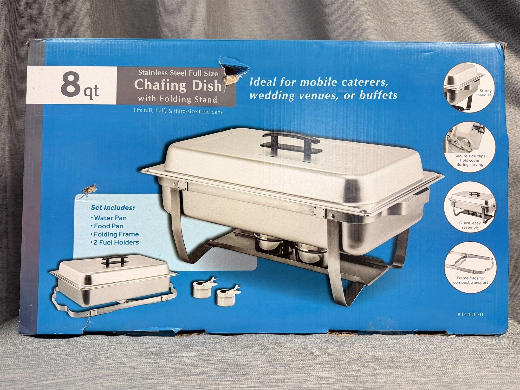 WINCO 8QT FOLDING CHAFER